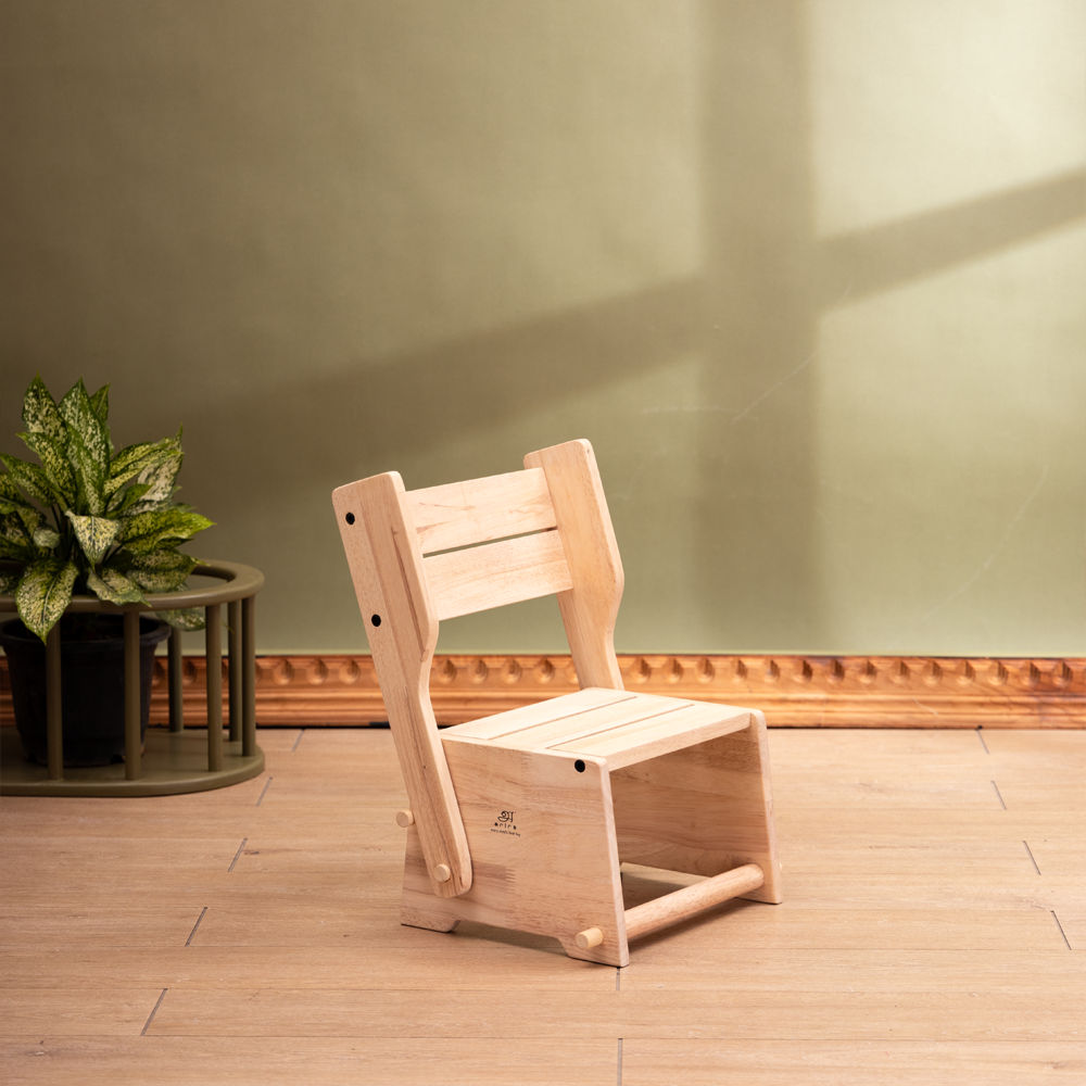 Wooden Convertible Step Stool and Chair 002